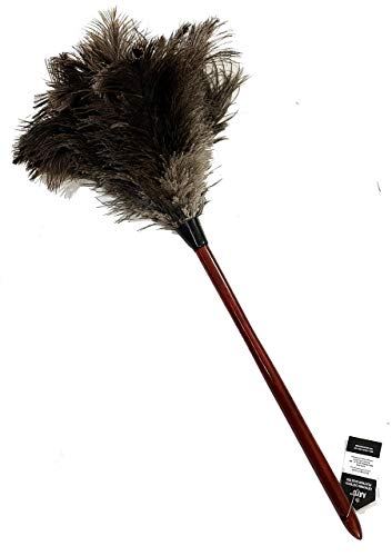 AAYU Premium 14.5" Feather Duster for Home | Natural Duster for Cleaning and Feather Moping | Eco Friendly | Genuine Ostrich Feather Duster with Wooden Handle | Easy to Clean Dust and Reuse (36 cm) Jutemill