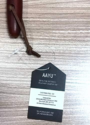 AAYU Premium 14.5" Feather Duster for Home | Natural Duster for Cleaning and Feather Moping | Eco Friendly | Genuine Ostrich Feather Duster with Wooden Handle | Easy to Clean Dust and Reuse (36 cm) Jutemill