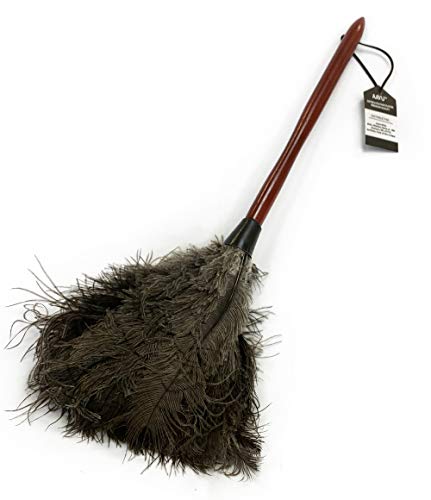 AAYU Premium 14.5&quot; Feather Duster for Home | Natural Duster for Cleaning and Feather Moping | Eco Friendly | Genuine Ostrich Feather Duster with Wooden Handle | Easy to Clean Dust and Reuse (36 cm) Jutemill 