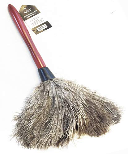 AAYU Premium 14.5" Feather Duster for Home | Natural Duster for Cleaning and Feather Moping | Eco Friendly | Genuine Ostrich Feather Duster with Wooden Handle | Easy to Clean Dust and Reuse (36 cm) Jutemill