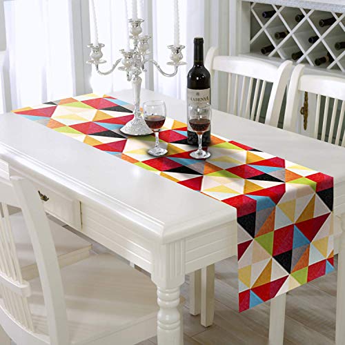 AAYU Printed Table Runner (Red,Yellow,Blue and Black) | Thick 250 GSM (16 Inch X 72 Inch) |Table Runner for Baby Birthdays, Home Decor & Wedding (Red and Black) Jutemill