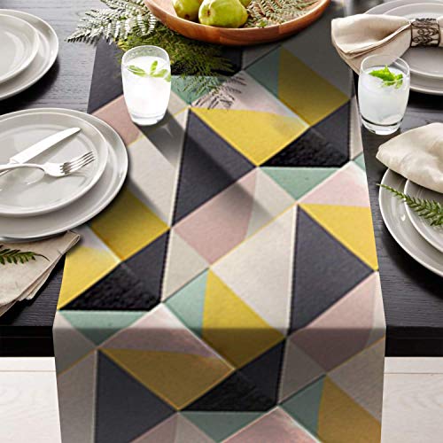 AAYU Printed Table Runner (Red,Yellow,Blue and Black) | Thick 250 GSM (16 Inch X 72 Inch) |Table Runner for Baby Birthdays, Home Decor & Wedding (Red and Black) Jutemill