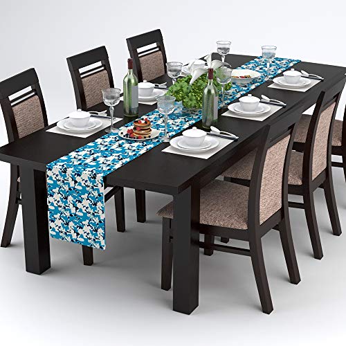 AAYU Printed Table Runner | Thick 250 GSM (16 Inch X 72 Inch) |Table Runner for Baby Birthdays, Home Decor & Wedding (Green and Blue) Jutemill