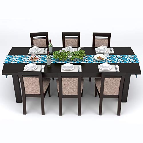 AAYU Printed Table Runner | Thick 250 GSM (16 Inch X 72 Inch) |Table Runner for Baby Birthdays, Home Decor & Wedding (Green and Blue) Jutemill