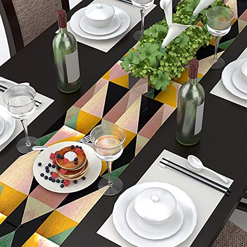 AAYU Printed Table Runner | Thick 250 GSM (16 Inch X 72 Inch) |Table Runner for Baby Birthdays, Home Decor & Wedding (Green and Blue) Jutemill