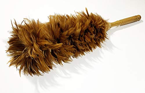 AAYU Red Rooster Chicken Saddle Feather Duster| 24 inches |Home, Car and Blinds Cleaning Indoor/Outdoor Use | Genuine Wooden Handle |62 cm Overall Long Jutemill