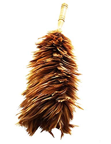 AAYU Red Rooster Chicken Saddle Feather Duster| 24 inches |Home, Car and Blinds Cleaning Indoor/Outdoor Use | Genuine Wooden Handle |62 cm Overall Long Jutemill