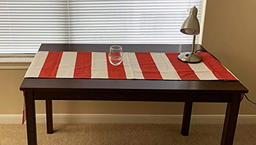 AAYU Red and Gray Table Runners 16 x 72 Thick 250 GSM,16 Inch X 72 Inch |Table Runner for Baby Birthdays, Home Decor & Wedding (Red Stripes) Jutemill