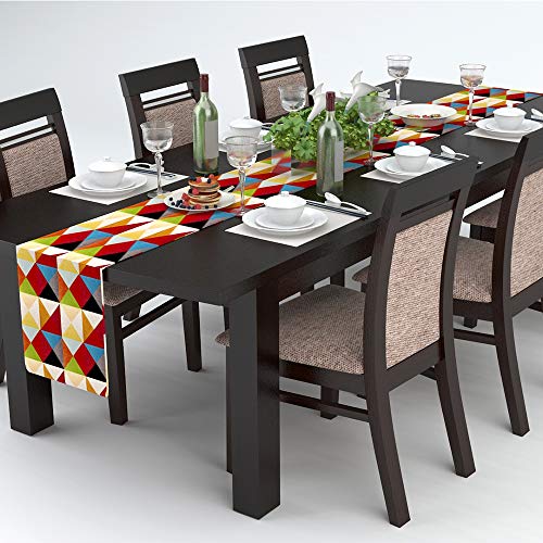 AAYU Red and Gray Table Runners 16 x 72 Thick 250 GSM,16 Inch X 72 Inch |Table Runner for Baby Birthdays, Home Decor & Wedding (Red Stripes) Jutemill