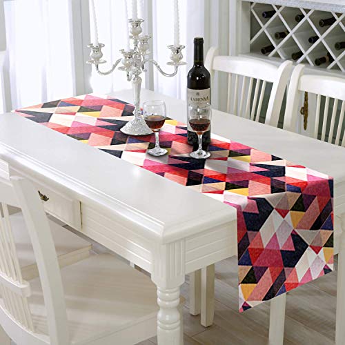 AAYU Red and Gray Table Runners 16 x 72 Thick 250 GSM,16 Inch X 72 Inch |Table Runner for Baby Birthdays, Home Decor & Wedding (Red Stripes) Jutemill