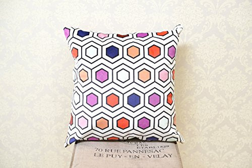 AAYU Square Polka Dot Print Pillow Covers | Velvet Base Soft Fabric | Trendy Pattern Printed on Both Sides Zipper | Pack of 4 | 18 x 18 inch Jutemill