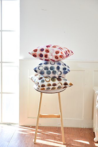 AAYU Square Polka Dot Print Pillow Covers | Velvet Base Soft Fabric | Trendy Pattern Printed on Both Sides Zipper | Pack of 4 | 18 x 18 inch Jutemill