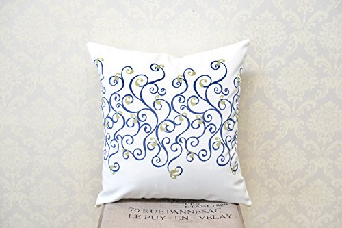 AAYU Square Throw Pillow Covers 4pack (Blue) | Velvet Base Soft Fabric Trendy Pattern Printed on Both Sides Zipper Pack of 4 18 x 18inches Jutemill