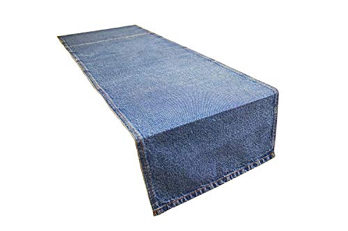 AAYU Table Runner Fall Denim for Parties Gatherings Daily Use Ideal Runner for Table Dinning Room and Kitchen Table Premium Quality Blue Table Runner (16 Inches x72 Inches) Jutemill