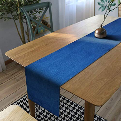 AAYU Table Runner Fall Denim for Parties Gatherings Daily Use Ideal Runner for Table Dinning Room and Kitchen Table Premium Quality Blue Table Runner (16 Inches x72 Inches) Jutemill