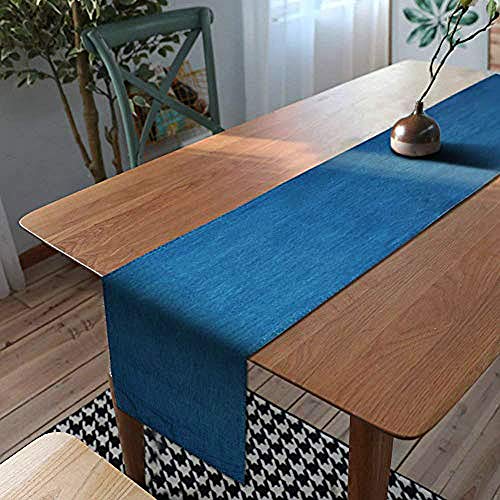 AAYU Table Runner Fall Denim for Parties Gatherings Daily Use Ideal Runner for Table Dinning Room and Kitchen Table Premium Quality Blue Table Runner (16 Inches x72 Inches) Jutemill