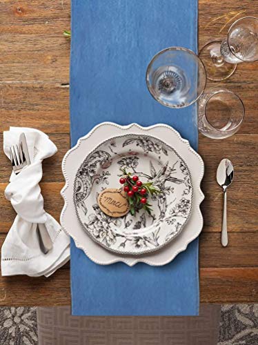 AAYU Table Runner Fall Denim for Parties Gatherings Daily Use Ideal Runner for Table Dinning Room and Kitchen Table Premium Quality Blue Table Runner (16 Inches x72 Inches) Jutemill