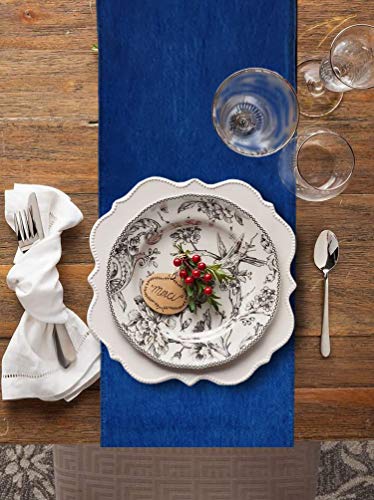 AAYU Table Runner Fall Denim for Parties Gatherings Daily Use Ideal Runner for Table Dinning Room and Kitchen Table Premium Quality Blue Table Runner (16 Inches x72 Inches) Jutemill