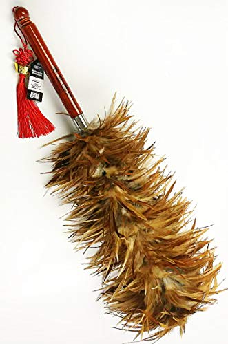 AAYU red Rooster Chicken Feather Duster 26" |Professional & Car Cleaning Baseboard Cleaner Tool Genuine Wooden Handle Eco-Friendly and Easy to Use 68 cm Jutemill