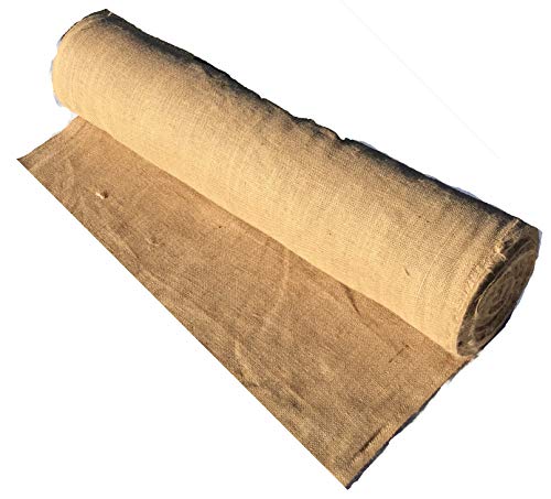 Burlap Garden Fabric Windbreak-Burlap roll 45 inch Wide x 50 Yards Long, 10 oz no - fray 150 feet Natural Jute-Burlap Wedding Aisle Runner Jutemill