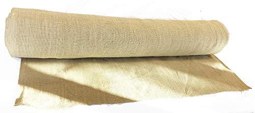 Burlap Garden Fabric Windbreak-Burlap roll 45 inch Wide x 50 Yards Long, 10 oz no - fray 150 feet Natural Jute-Burlap Wedding Aisle Runner Jutemill