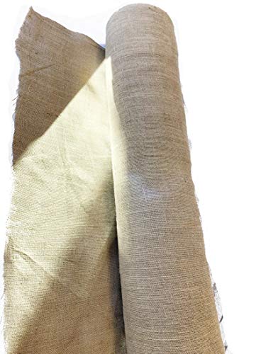 Burlap Garden Fabric Windbreak-Burlap roll 45 inch Wide x 50 Yards Long, 10 oz no - fray 150 feet Natural Jute-Burlap Wedding Aisle Runner Jutemill