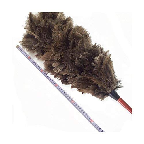 Feather Duster, 24-26 inches Made by Soft Ostrich Feathers. Wooden Handle Great for Cleaning Home, car and Office Jutemill