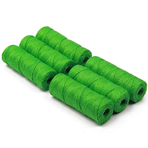 Green 2mm Jute Twine Garden Spools | 3 Pack | 328 Feet X 3 Pack | Perfect for Crafts, Gift Packing, Gardening Applications, DIY Decoration, Embellishments, Vine Support Jutemill