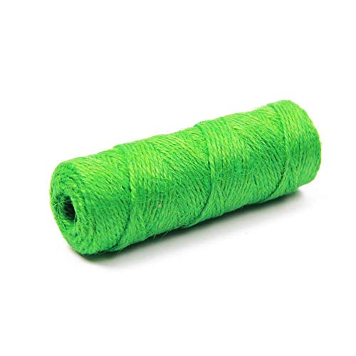 Green 2mm Jute Twine Garden Spools | 3 Pack | 328 Feet X 3 Pack | Perfect for Crafts, Gift Packing, Gardening Applications, DIY Decoration, Embellishments, Vine Support Jutemill