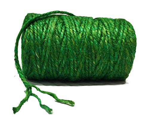 Jute Rope 3 ply Green | Jute Garden Twine | Best Quality Unique Dark Garden Twine | Supports Vines, Plants and Vegetables Pottery Product (3 Ply Green 200 Ft) Jutemill 