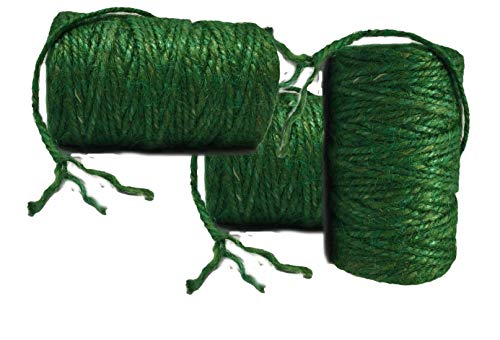 Jute Rope 3 ply Green | Jute Garden Twine | Best Quality Unique Dark Garden Twine | Supports Vines, Plants and Vegetables Pottery Product (3 Ply Green 200 Ft) Jutemill 