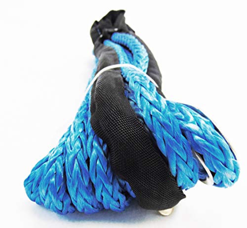 Jutemill 1/4" X 50 feet Long Synthetic Winch Rope | Winch Cable for ATV Off-Road Accessories, UTV, SUV, Truck Tow/Trailer, Boat Anchor Ropes (Blue) Jutemill