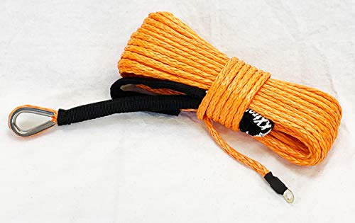 Jutemill 1/4" X 50ft Synthetic Winch Rope - Winch Cable for ATVs Winches ATV UTV SUV Truck Boat Ramsey Synthetic Winch Rope (1/4" x 50ft, Orange) Jutemill