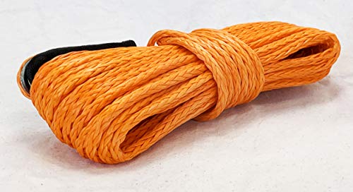 Jutemill 1/4" X 50ft Synthetic Winch Rope - Winch Cable for ATVs Winches ATV UTV SUV Truck Boat Ramsey Synthetic Winch Rope (1/4" x 50ft, Orange) Jutemill