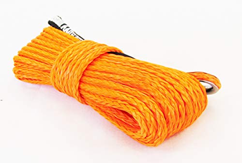 Jutemill 1/4" X 50ft Synthetic Winch Rope - Winch Cable for ATVs Winches ATV UTV SUV Truck Boat Ramsey Synthetic Winch Rope (1/4" x 50ft, Orange) Jutemill