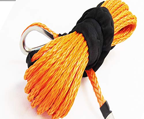 Jutemill 3/8" X 50 feet Synthetic Winch Rope, 3/8-50&