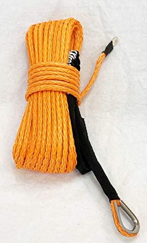 Jutemill 3/8" X 50 feet Synthetic Winch Rope, 3/8-50&