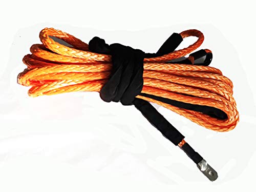 Jutemill 3/8" X 50 feet Synthetic Winch Rope, 3/8-50&