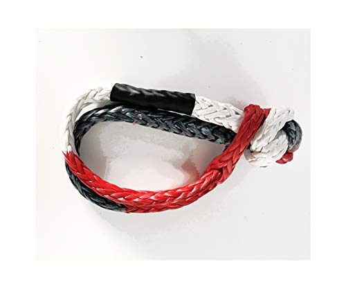 Jutemill Recovery Soft Shackle 7/16" by AAYU | 6" Loop Breaking Strength 34000 LBS| Apt for Heaving Handling: Recovery, ATV/UTV, Marine Craft,Off Road 4X4 Green & Orange, Winch Bumper Shackle ATV Jutemill