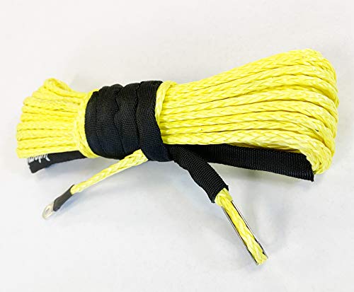 Jutemill Synthetic Winch Rope 1/2 Inch X 50 ft Blue. Recovery Cable for ATV UTV SUV 4 Truck Hitch, Boat Trailer, Tow Rope, Ramsey Replacements (1/2" x 50ft, Blue) Jutemill