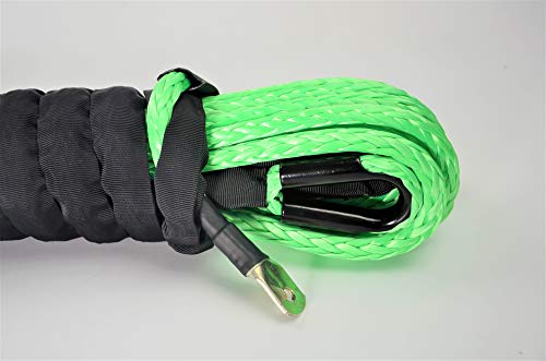 Jutemill Synthetic Winch Rope 1/2 Inch X 50 ft Blue. Recovery Cable for ATV UTV SUV 4 Truck Hitch, Boat Trailer, Tow Rope, Ramsey Replacements (1/2" x 50ft, Blue) Jutemill