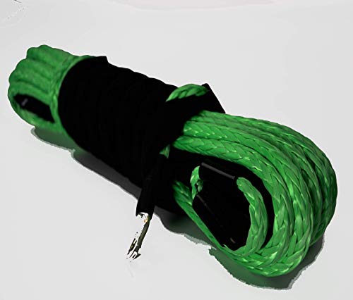 Jutemill Synthetic Winch Rope 1/2 Inch X 50 ft Blue. Recovery Cable for ATV UTV SUV 4 Truck Hitch, Boat Trailer, Tow Rope, Ramsey Replacements (1/2" x 50ft, Blue) Jutemill