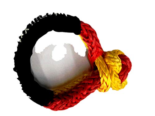 Jutemill Winch Soft Shackle Recovery 7/16" 6" Loop, Breaking Strength 34000 Lbs Apt for Heavy Handling: Recovery, ATV/UTV, Marine Craft Red & Yellow Jutemill
