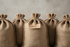 4 pcs burlap sack filled side by side 