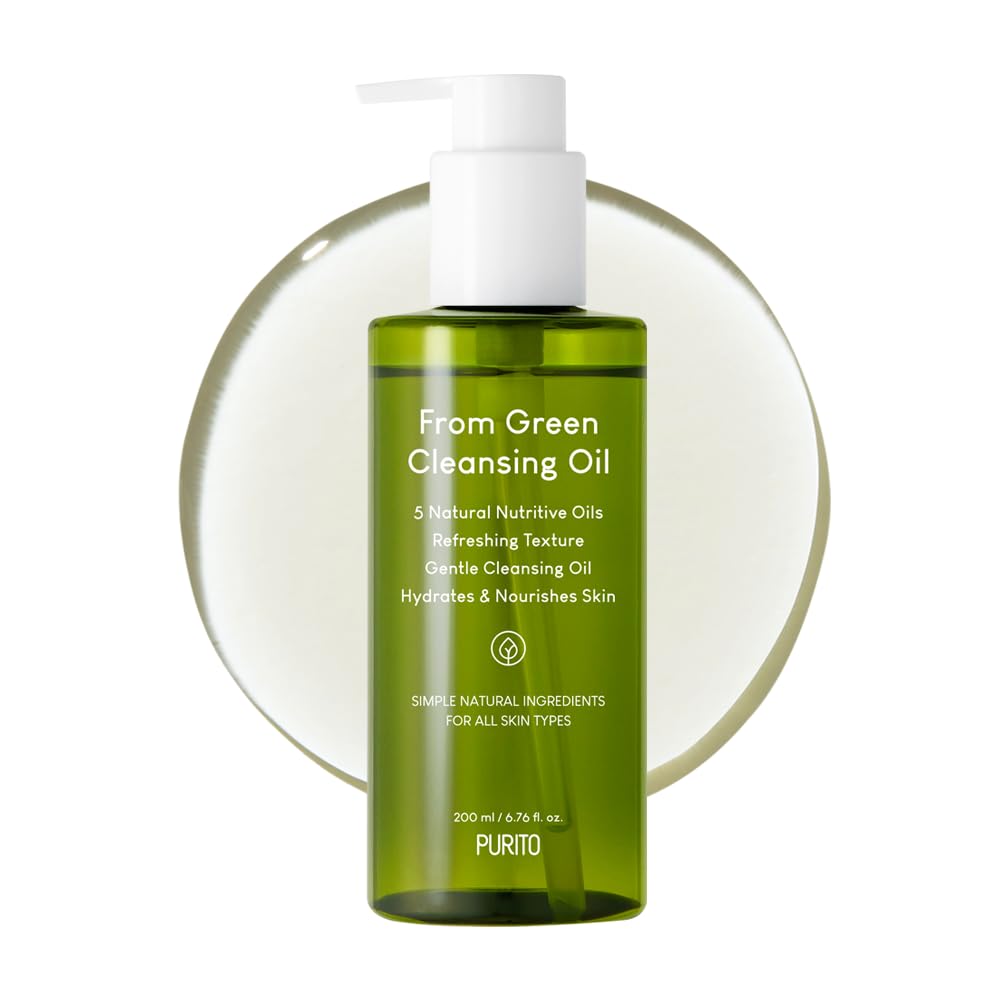 PURITO From Green Cleansing Oil 6.76 fl.oz / 200ml Gentle Facial Cleanser, Cruelty-free &amp; Vegan, Nature-derived Oils (Renewal)
