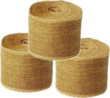 Load image into Gallery viewer, Burlap Ribbon 2 1/2&quot; x 15 Yards Natural Jute 2.5 Inch 5yards 3 Rolls, (Natural, 2 1/2Inch X 15yards)