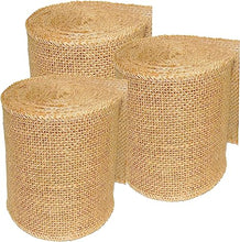 Load image into Gallery viewer, 3 Pack Burlap Garland and Wreath Ribbon Wide 5&quot; x 15 Yards Natural Jute 5 Inch 15-feet 3 Rolls, (Natural, 5Inch X 15yards) not Wired