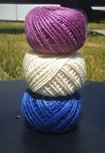 Load image into Gallery viewer, 3 Pack -Colored Jute Twine Balls, Total 450 Ft Ply 150 ft Each, Jute-Burlap Garden Strings, Craft or Decoration (Blue+Ivory+Pink) 2mm String for Crafts and Gift Jutemill 
