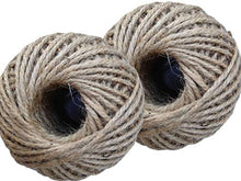 Load image into Gallery viewer, 3 Pack -Colored Jute Twine Balls, Total 450 Ft Ply 150 ft Each, Jute-Burlap Garden Strings, Craft or Decoration (Blue+Ivory+Pink) 2mm String for Crafts and Gift Jutemill 
