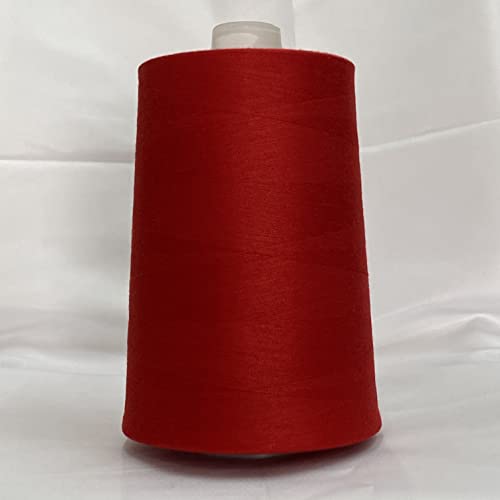 Jutemill Red Polyester Jumbo Spool Single Needle Threads for Sewing Embroidery Machine All Purpose Polyester Thread Cone (25600 Yard)